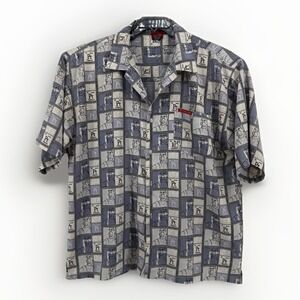 Platinum FUBU Periodic Table Graphic Shirt 3XL Short Sleeve Button Up Hip Hop